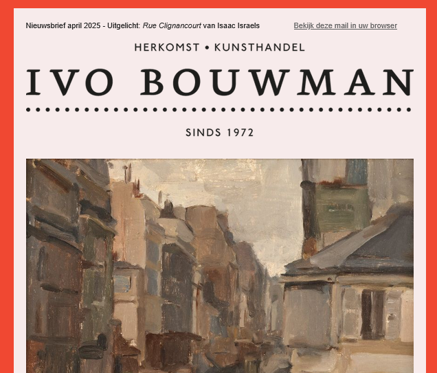 Nieuwsbrief april 2026 – Uitgelicht Isaac Israels