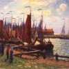 Gezicht op de haven van Volendam, 1900