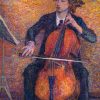 Portret van een jonge man die cello speelt