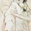 Caféscène met Pierrot