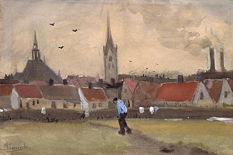 Gezicht op Den Haag met de Nieuwe Kerk
