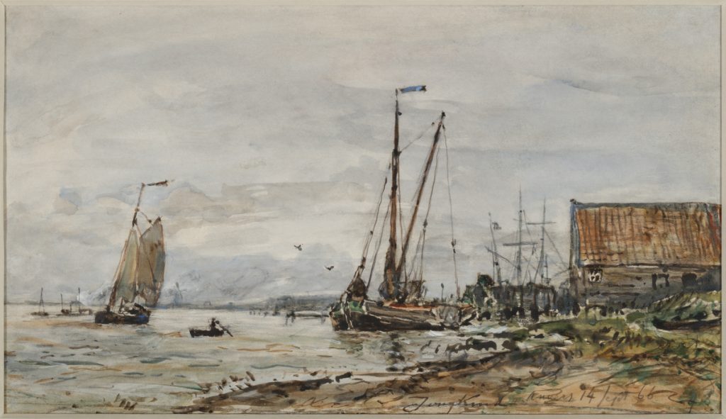 Boten op de Schelde bij Antwerpen
